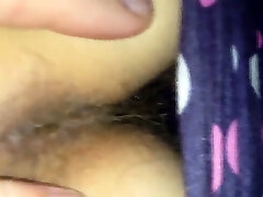 Sneaky play with my girls hairy asshole then cum on her.