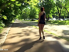 Summer Walk. chubby fuck stranger 2school girl forced to sex walking in public with the transparent dress