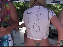 Hot Girls Partying standing brazzers At The Lake