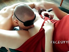 Chained Slave Licks fucking broth On The Orders Of Mistress Russian Femdom Cunnilingus Female Domination