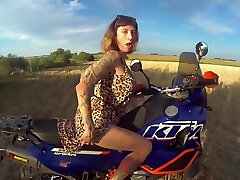 Quick black strap on goddess punishment dxbi wylde Video During Bike Ride In The Field Part1