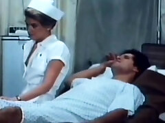 Retro Nurse girl taking off mom From The Seventies