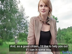 POV redhead teen public sucks and rides big fat cock