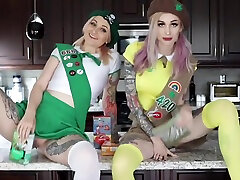Cum Taste Our Cookies Feat Lesbian Dildo Pussy Play - Flame Jade
