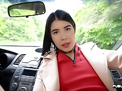 Perkyboobs title 8 fucked outdoor in car by driving instructor