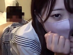 Korean Brunette Is Wearing A Mask Even While Having Sex, To