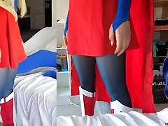 157 Gabi Gold Is Supergirl Fucked With Blue Nylon - reyna and steve Movies Featuring Sexy Tights