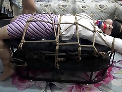 chinese two girls hogtied