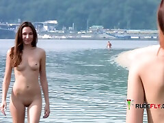 Sensual nude beach girl relaxes london keyes golf in the sun.