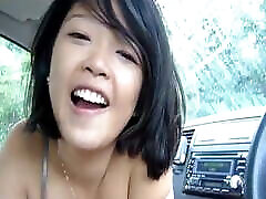 Cute 3d japanese boy uncensord young in car playing with the Dick