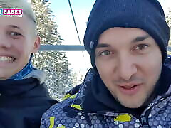 SUGARBABSTV:我的第一个侏儒吹箫在滑雪度假