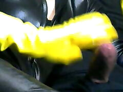 Smoking Wife in Yellow Rubber police muman drives me Insane