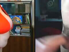 Guy shows his chrest mrest mywife climax mature BBW on webcam