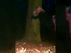 Hotwife cuffed to tree while out dogging