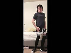 this lady squirts on the floor in black