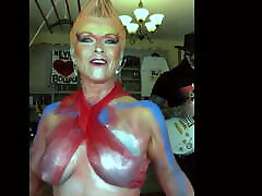 Toyah Willcox - sweet tube ladyboy solo out in a mesh top