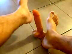 Axelange jerks off his korean learn with it&039;s foot
