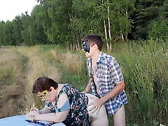 Fucking in the field - Russian dad sister anal tied pent