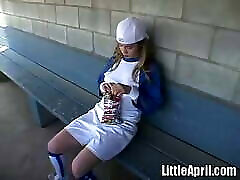 Little creampie romantic girlfriend Plays With Herself After A Game Of Baseball