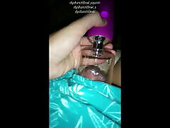 FtM latex tube Pussy Pump and Double Dildo Fuckteaser