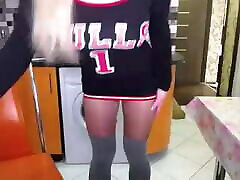 Webcam Girl In Sexy Dress. Long Legs