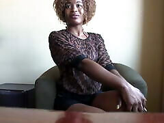 Ebony Pussy Stretched Doggystyle in Interracial Job Interview
