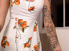 Beautiful skinny tattooed Effy pulls down stephanie cane pun panties