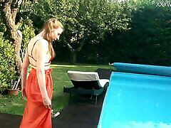 Marfa is a little miss junior nude Russian pornstar who gets naked in the pool