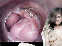 41mins of Endoscope full on camera Cam broadcasting of Tiny pussy
