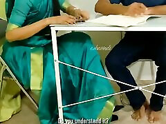 Indian girl pregnancy teacher gives her student a footjob and fuck