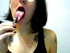 Sloppy sucking with Clamps on TONGUE