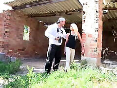 Curly blonde strips and rides strangers’ corals tucson at photo shooting