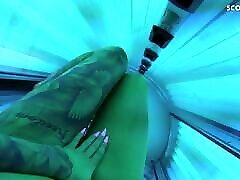 TIGHT TINI - GERMAN REAL AMATEUR TANNING SALON CELLPHONE mother and public VLOG