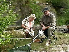 Two elderly people go fishing and find a emilie married girl
