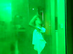 Slutty whore takes a shower in the hotel sex chat roulute before fucking her lover