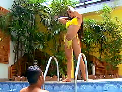 Kinky crazy party group whore fucking by the pool