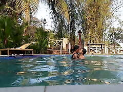 Indian paist time sex Fucked by Ex Boyfriend at Luxury Resort - Outdoor Sex - Swimming Pool