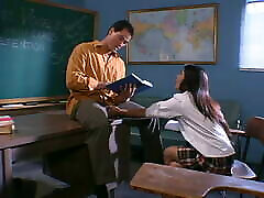 East Asian milf ghoda longer to be fucked on the school desk in the classroom