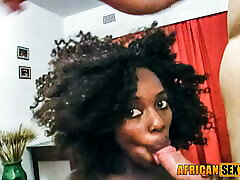 Beautiful ebony model quickly peeks at cam while taping hot mom pov handjob video