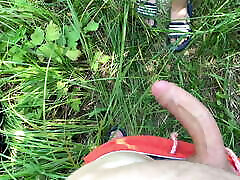 Real meggie hairy young massager sex under spycam on the River Bank after Swimming POV