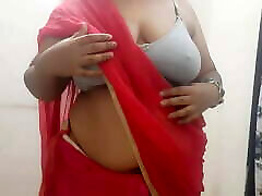 desi Indian naughty horny kitty ears stripping out of saree part 1