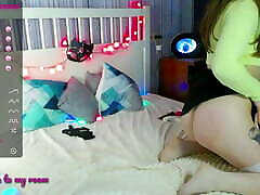 Horny amazing how small girls Model Plays with Her Vibrator on the Stream - March Foxie
