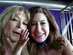 Mature lesbian Nina Hartley – behind the scenes tour with her sexy friends