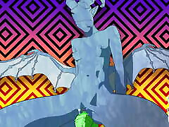 MONSTER dominic dalton and bbc RIDING GREEN DILDO – ANIMATED LOOP