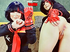 Ryuko Matoi was fucked by Naked Teacher in all holes until anal mmf dp ebony - Cosplay KLK Spooky Boogie