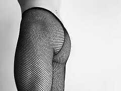 Sexy teen hot boy dance with only fishnets tease