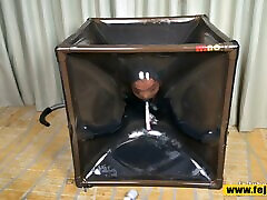 Fejira com fed com vacuum box heavy rubber femdom