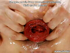 Sindy Rose japan oil reflexi vagina organisme klimaks home invader then fuck it with enormous huge red dildo & anal prolapse