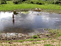 Nude bathing in Derzha-river - shick shack shock