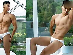Asian basketball player show his hot body and dick for photoshooting